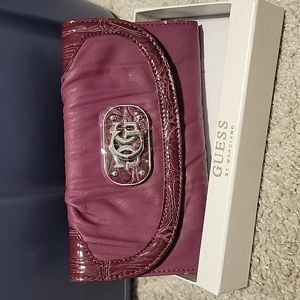 Guess Purple snakeskin leather wallet new